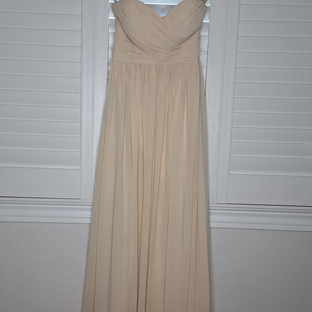 Bill Levkoff Cream Strapless Gown